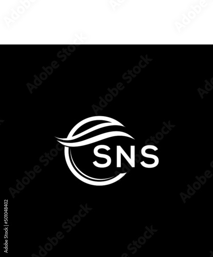 SNS letter logo design on black background. SNS creative initials letter logo concept. SNS letter design. 