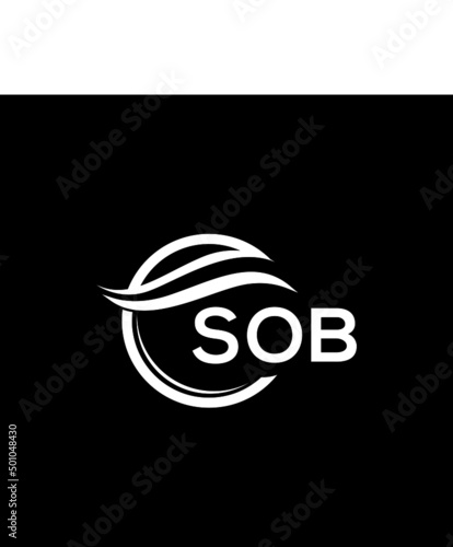 SOB letter logo design on black background. SOB  creative initials letter logo concept. SOB letter design.
