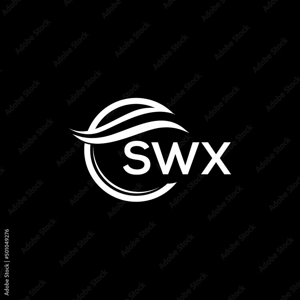 SWX letter logo design on black background. SWX  creative initials letter logo concept. SWX letter design.
