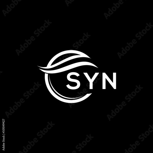 SYN letter logo design on black background. SYN  creative initials letter logo concept. SYN letter design.
