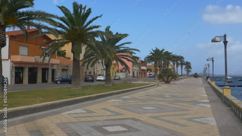 A typical street scene in Sant'Antioco, Sardinia. Windy A typical street scene in Sant'Antioco, Sardinia. Windy