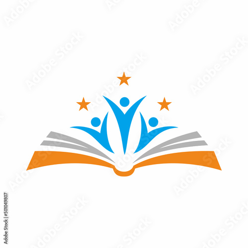 book and studen logo vector