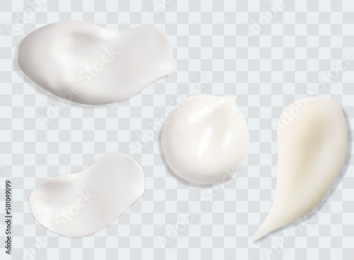 Cream texture stroke isolated on transparent background. Facial creme, foam, gel or body lotion skincare icon.