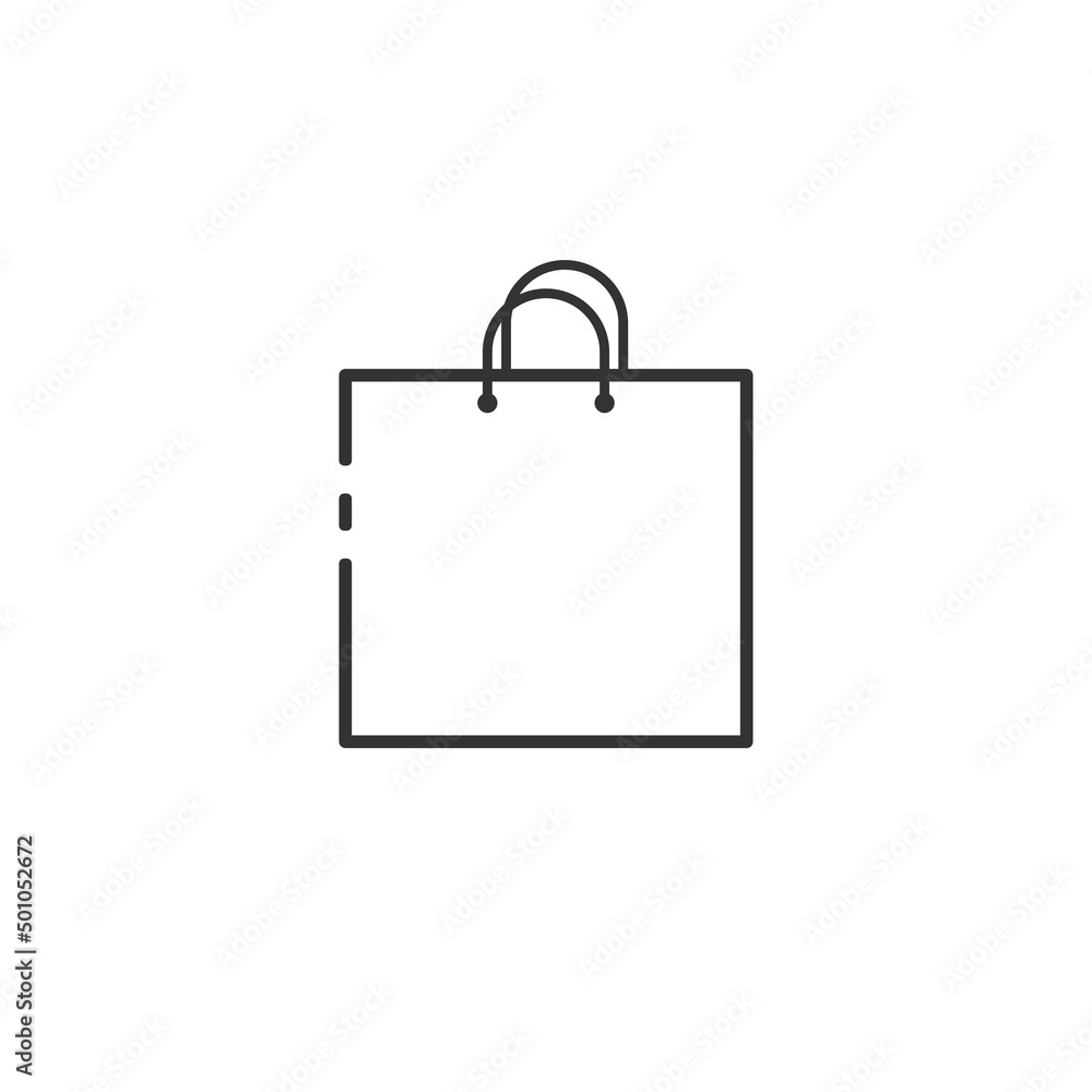 Shopping bag outline icon vector illustration Shopping bag outline icon vector illustration