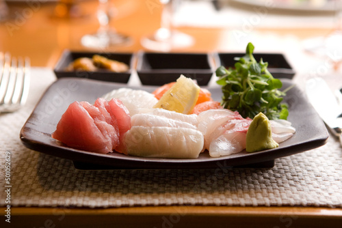 apanese plate of Assorted Sashimi