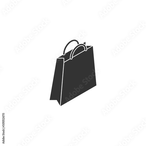 Shopping bag silhouette icon vector illustration