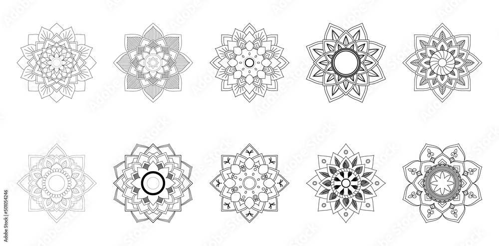 Circular Mandala Coloring page template Circular Mandala Coloring page template
