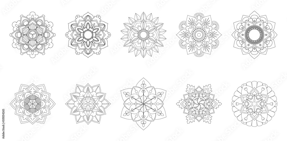 Circular Mandala Coloring page template Circular Mandala Coloring page template