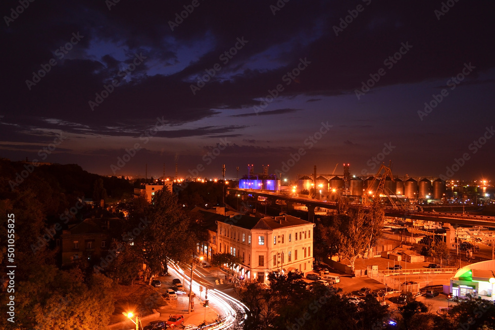 night view Odesa Ukraine
