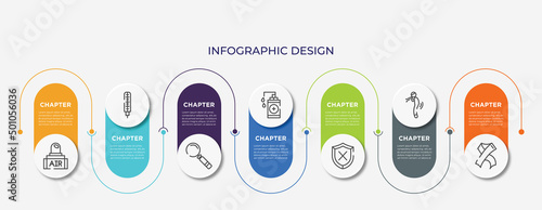 concept infographic design template. included air transmission, thermometer, magnifying glass, hand sanitizer, unprotected, difficulty brea, hiv icons for abstract background.