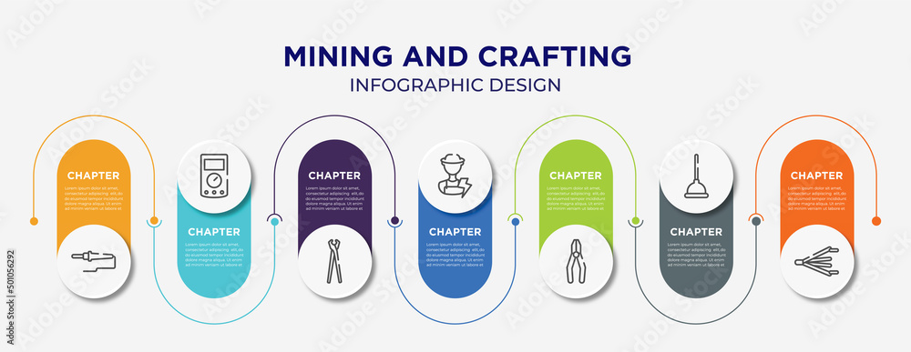 mining and crafting concept infographic design template. included ...