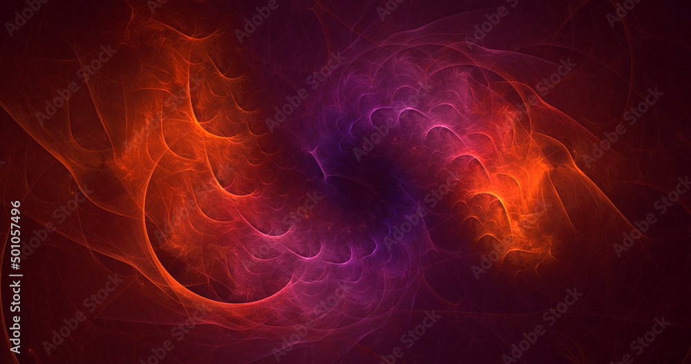 3D rendering abstract multicolor fractal light background