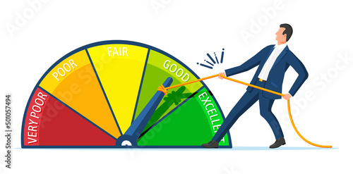Businessman Changing Personal Credit Information.