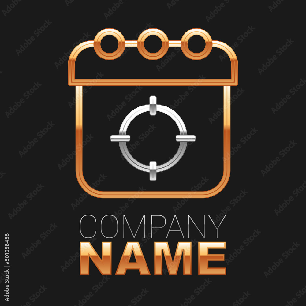 Fototapeta premium Line Target sport icon isolated on black background. Clean target with numbers for shooting range or shooting. Colorful outline concept. Vector