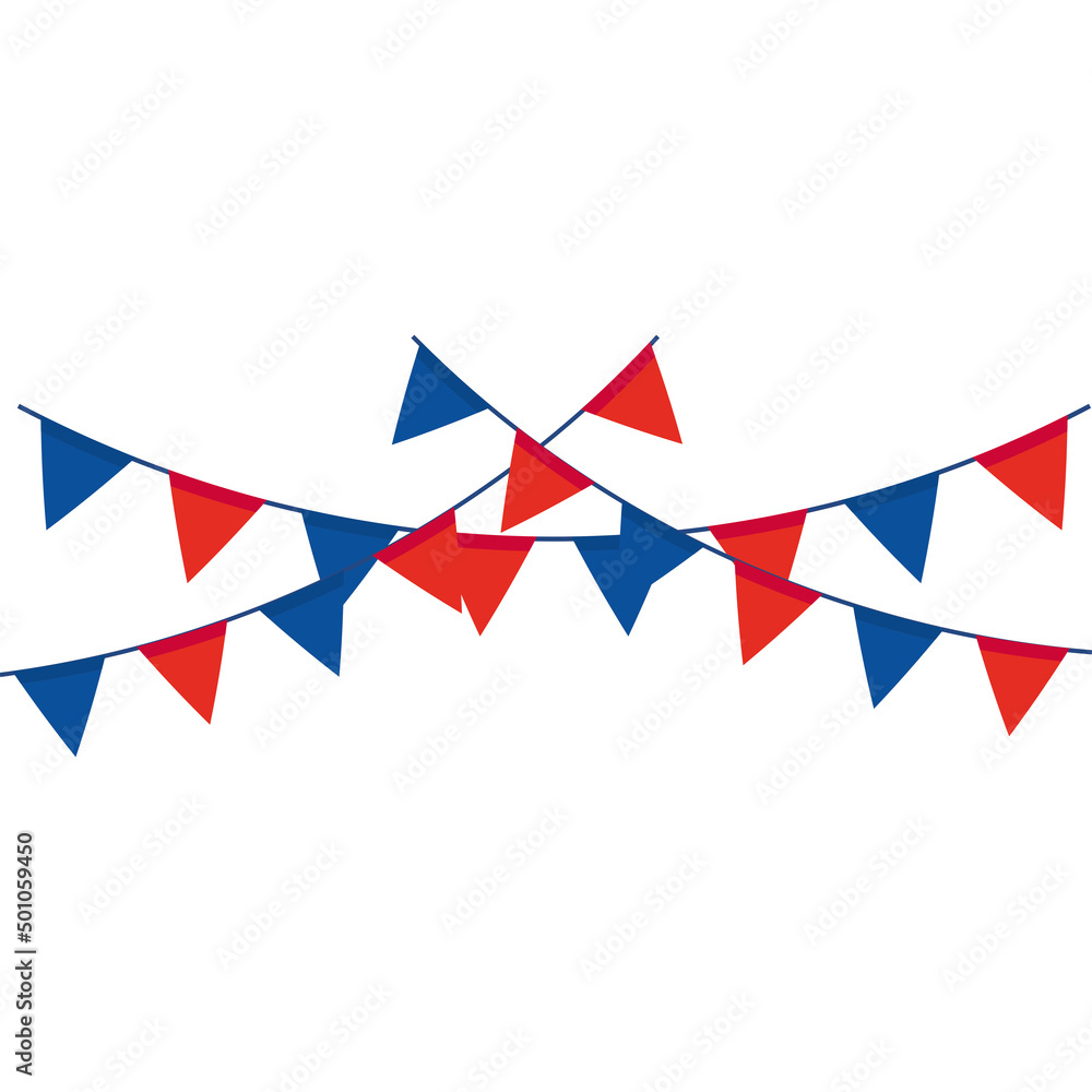 Fototapeta premium red an blue garlands
