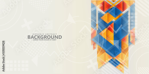 Modern abstract triangle background with combination hipster ornament. Vector Illustration