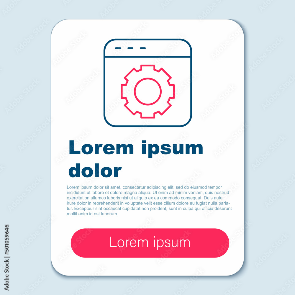 Line Browser setting icon isolated on grey background. Adjusting, service, maintenance, repair, fixing. Colorful outline concept. Vector Line Browser setting icon isolated on grey background. Adjusting, service, maintenance, repair, fixing. Colorful outline concept. Vector