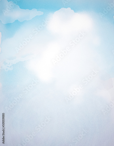 Photography Hand painted watercolor sky and clouds, abstract watercolor background
