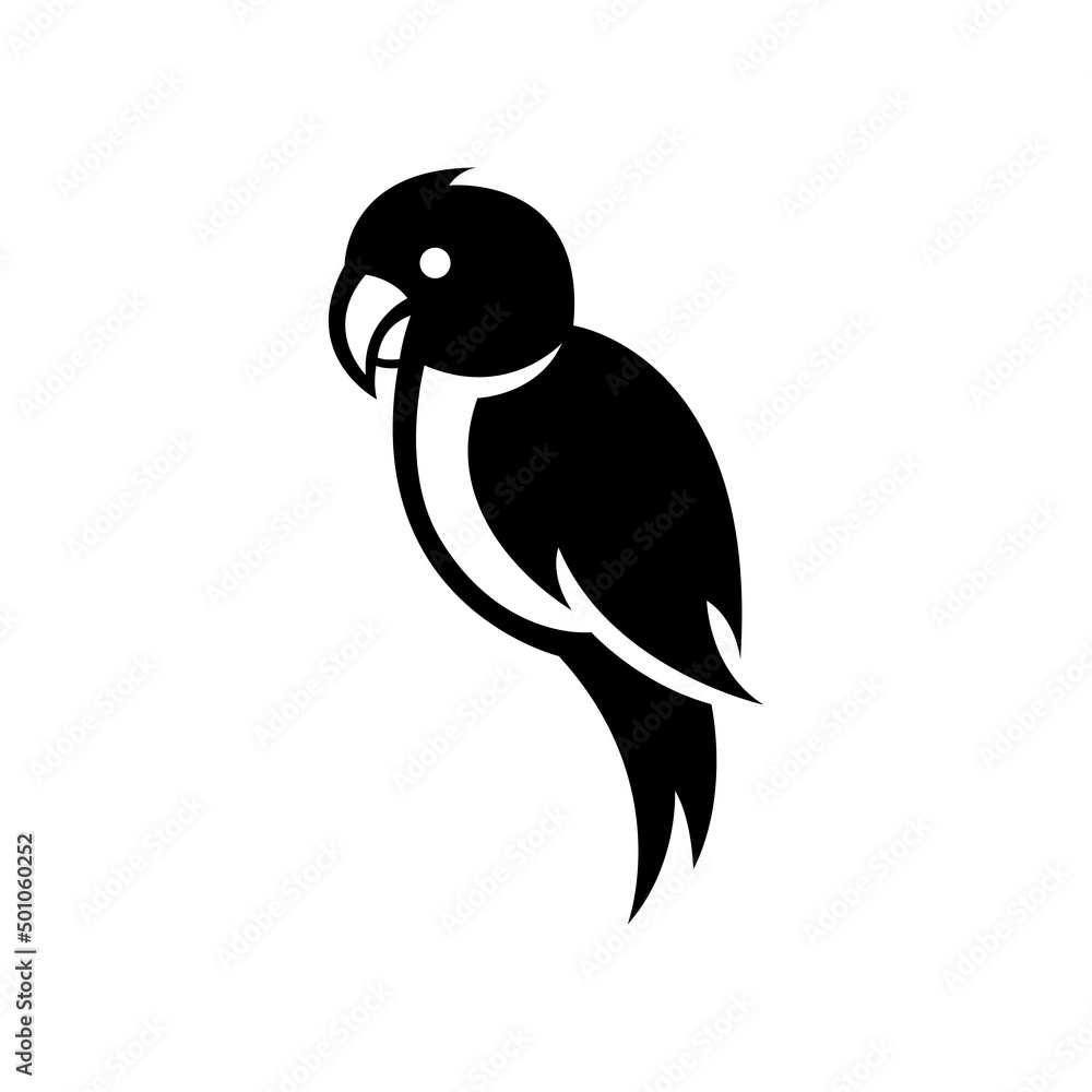 Fototapeta premium Vector illustration on a white background of a forpus bird. Suitable for making logo.