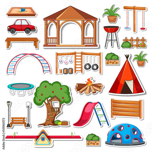 Sticker pack of playground objects