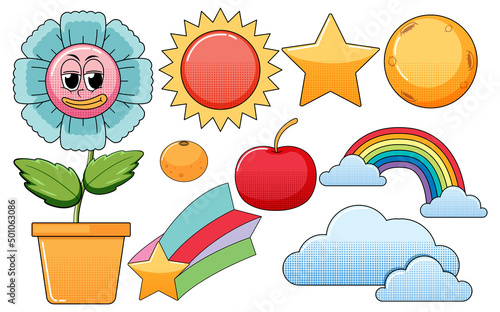 A various sweets on white background