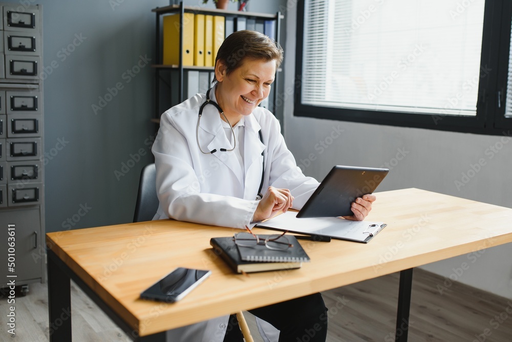 Portrait of a middle aged female doctor Portrait of a middle aged female doctor