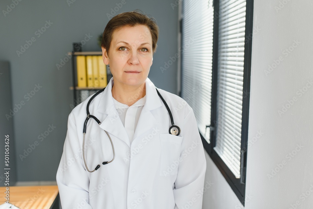 Portrait of woman doctor in hospital Portrait of woman doctor in hospital