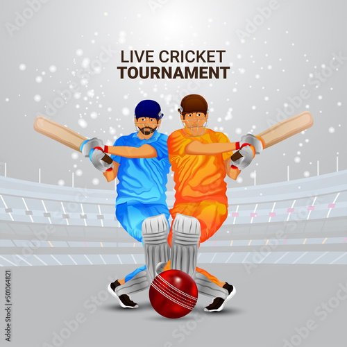 World cricket league match with cricket elements