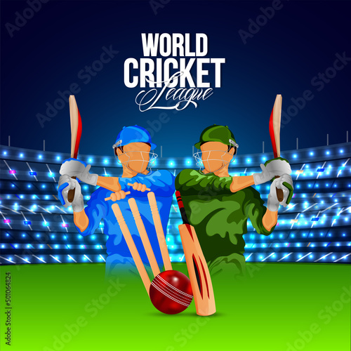 World cricket league match with cricket elements