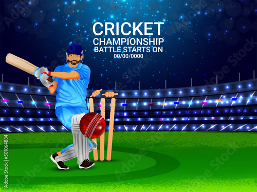 Cricket championship tournament background with vector illustration