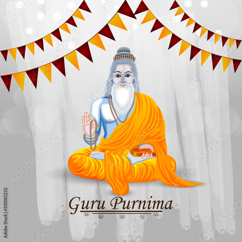 Happy guru purnima vector illustration background