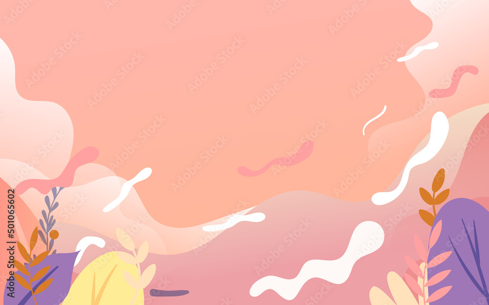 Valentine's day flower bouquet with plants in the background, vector illustration Valentine's day flower bouquet with plants in the background, vector illustration