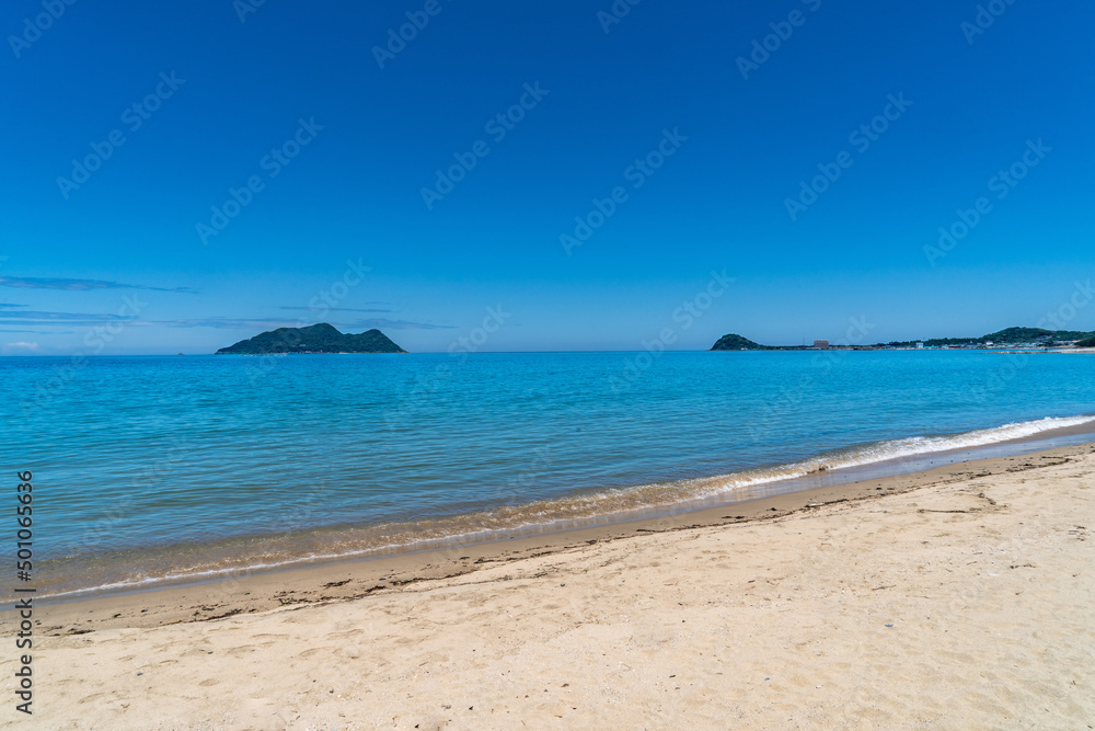 Sand beach and waves in countryside of Japan. Sand beach and waves in countryside of Japan.