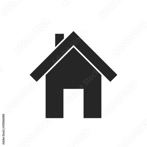 House icon. Home icon isolated on white background. House button on web. Black symbol of homepage. Pictogram for mortgage. Simple modern silhouette of buildings. Vector