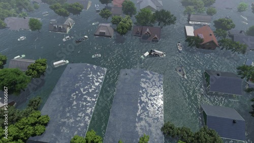 flooding us suburbia in New Orleans with rainy weather