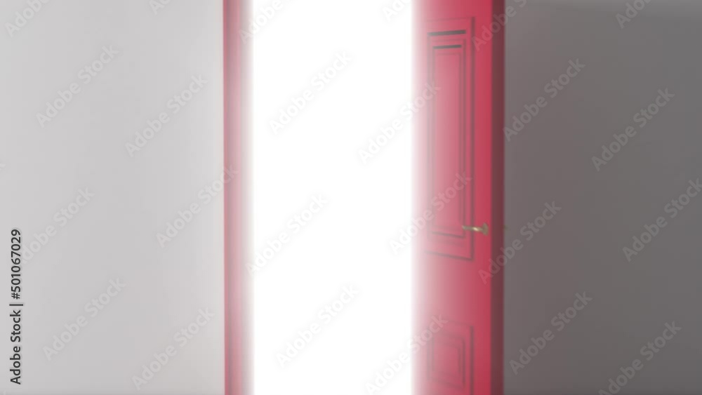 Door opens and a bright light flooding a dark room 4k Door opens and a bright light flooding a dark room 4k