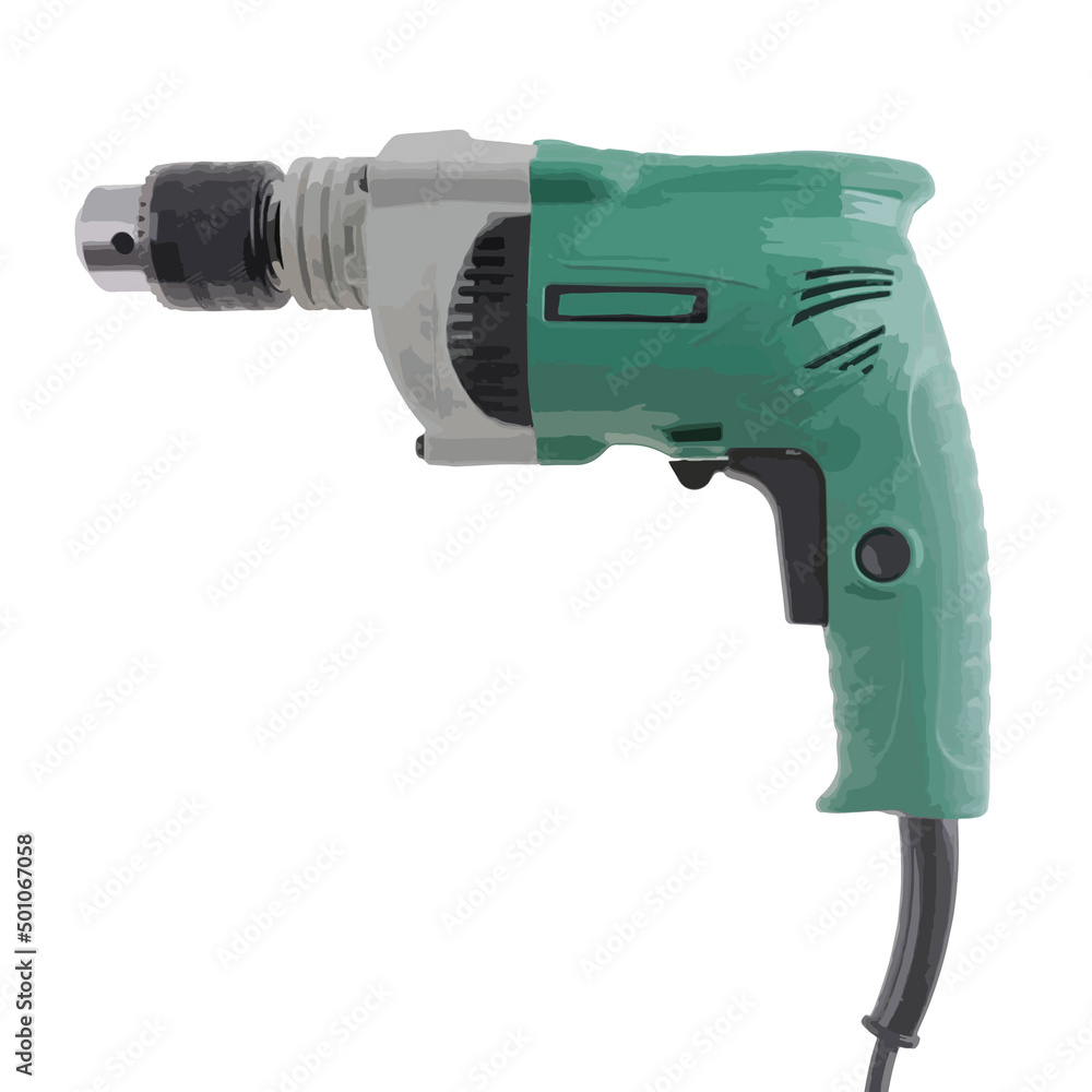 3d electric drill on white background 3d electric drill on white background