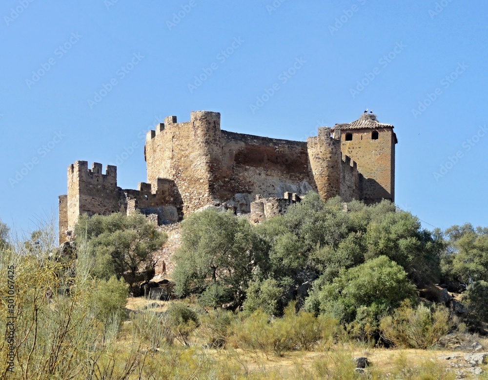 Historic castle near Valdivia, Extremadura - Spain 