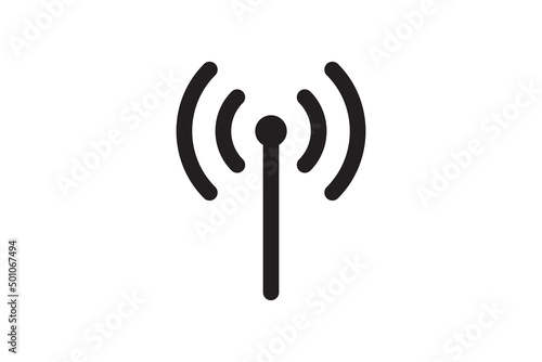 Radio tower antenna vector icon. Wireless station signal symbol. Fototapet