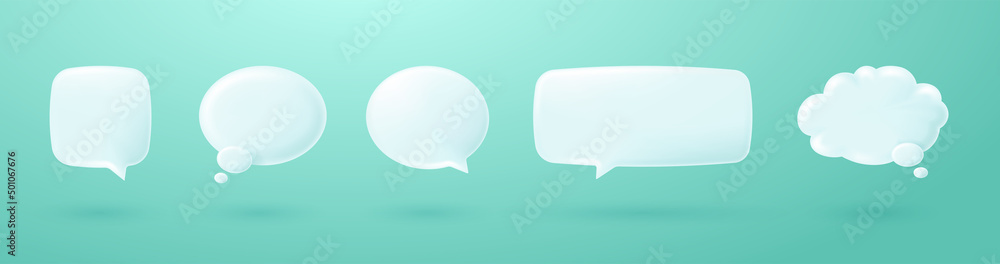 © Shiji1 - 3d white speech bubble chat icon collection © Shiji1 - 3d white speech bubble chat icon collection