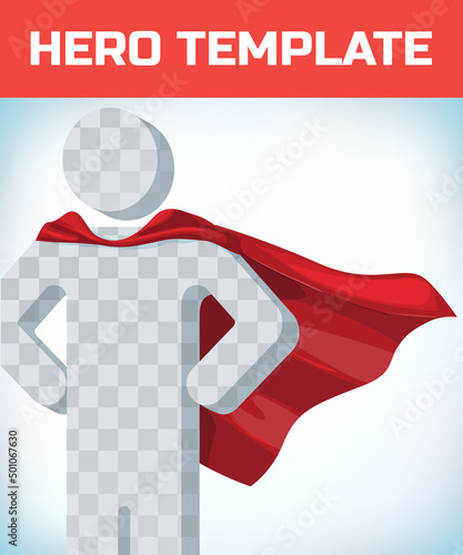 Red cape. Super hero cloak. Superhero cover. Cartoon carnival clothes. Power sign. Leadership concept. Red hero cape. Super cloak. Superhero symbol