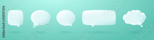 Obraz na płótnie 3d white speech bubble chat icon collection