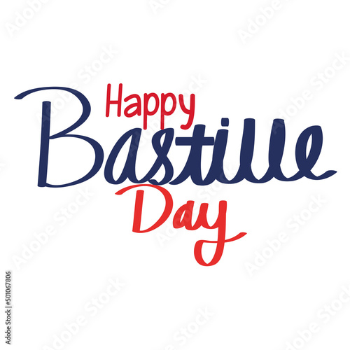 Obraz na plátně happy bastille day lettering