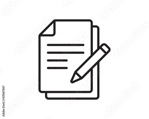 Note icon vector sign. Paper message or document page.