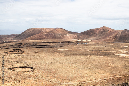 View from Volcano Calderón Hondo, Fuerteventura, Spain.