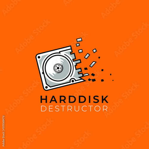 hard disk destructor logo illustration vector design