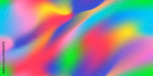 Rainbow colorful holo abstract seamless pattern. Iridescent holographic backdrop. Vibrant background in 80s and 90s style. Tie dye art gradient effect. Unicorn wallpaper. Fairy tale backdrop. photo