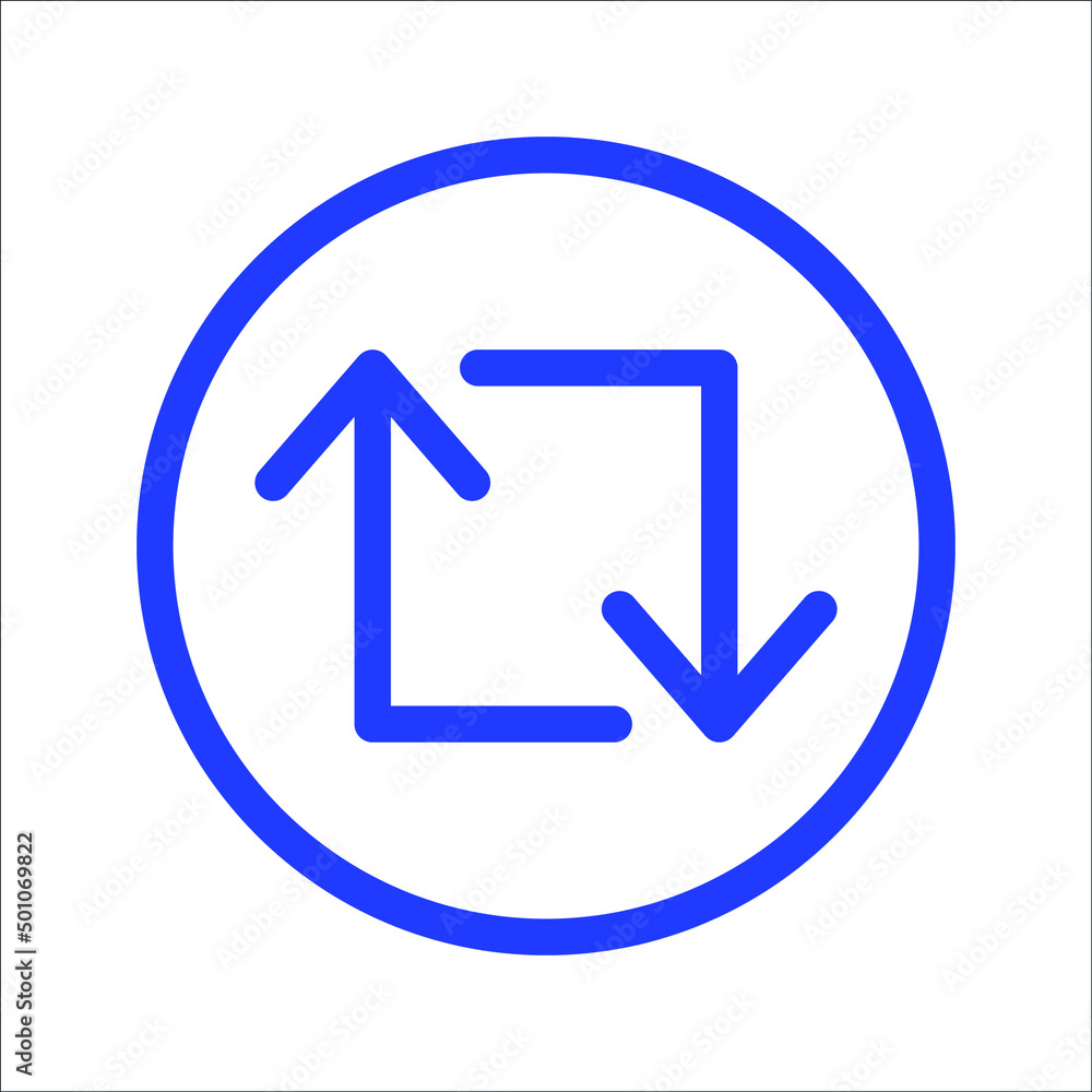 Retweet vector flat icon arrow symbol for apps and websites, on white background. Retweet vector flat icon arrow symbol for apps and websites, on white background.