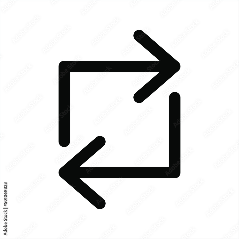 Retweet vector flat icon arrow symbol for apps and websites, on white background. Retweet vector flat icon arrow symbol for apps and websites, on white background.