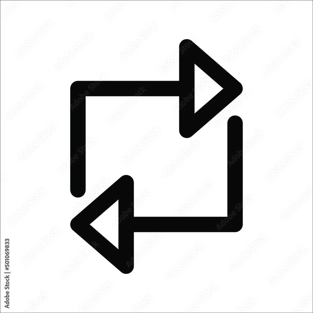 Retweet vector flat icon arrow symbol for apps and websites, on white background. Retweet vector flat icon arrow symbol for apps and websites, on white background.